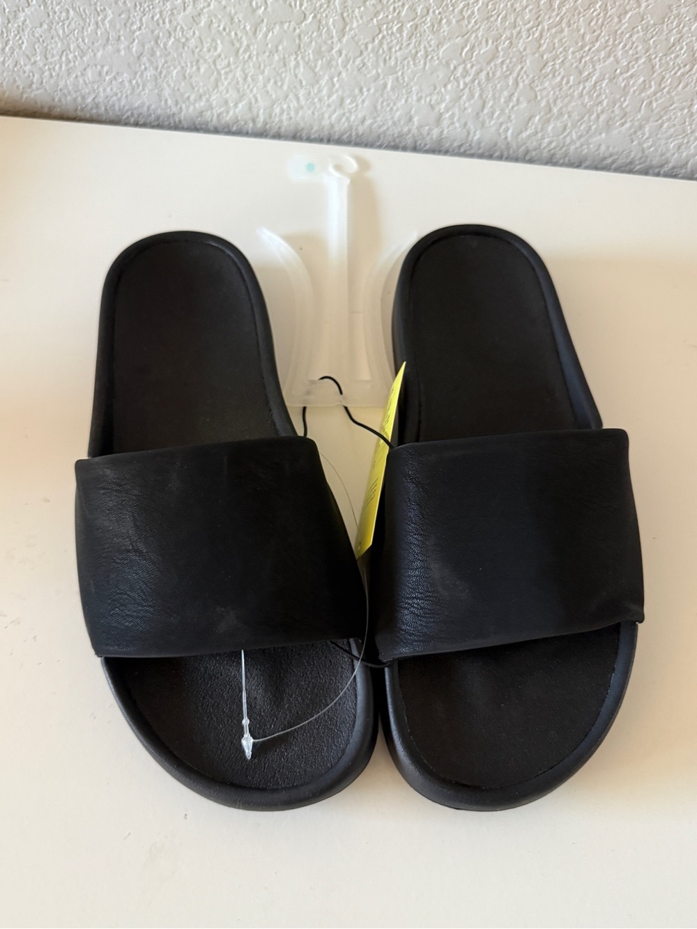 all in motion Black Wide Strap Slide Sandals